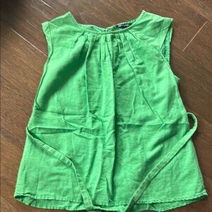 Banana Republic Green Blouse with Tie Front Relaxed Style